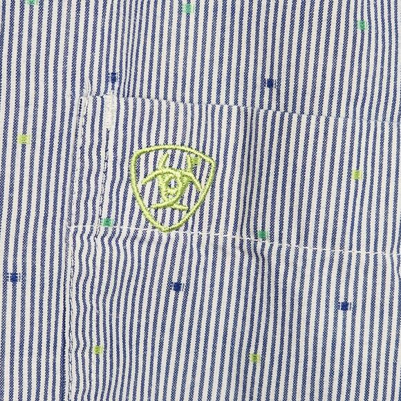 Ariat Pro Series Daniel Classic Long Sleeve Buttone Down Shirt Blue White XXL - Picture 5 of 9